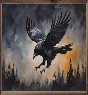 Black Flying Crow